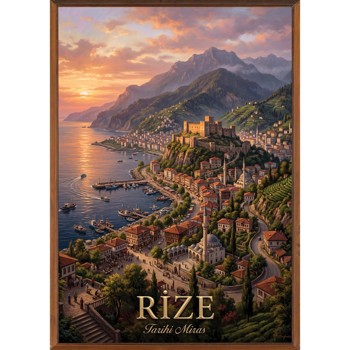 Türkiye İller Tablo - Poster Rize (Model-73) 