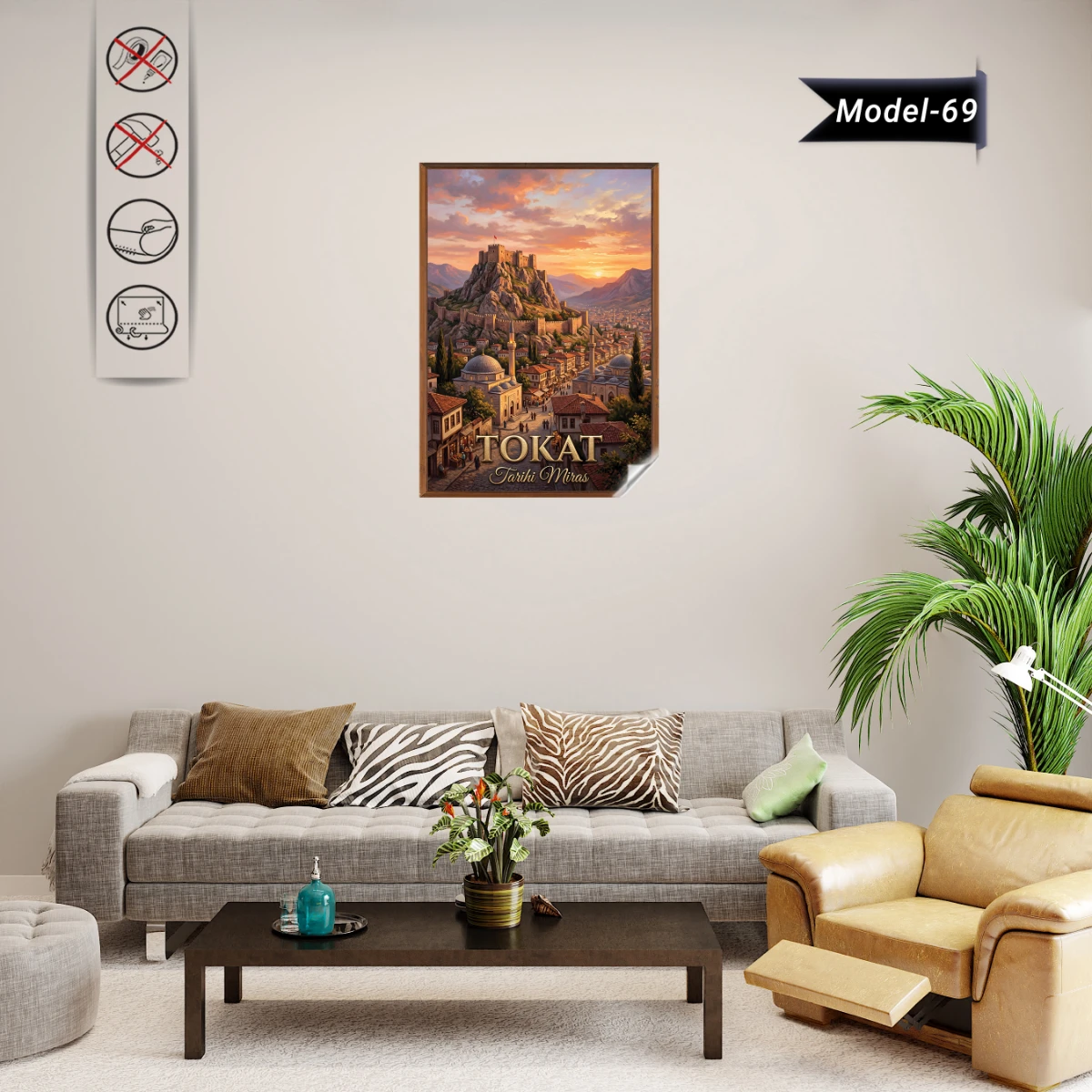 Türkiye İller Tablo - Poster Tokat (Model-69)