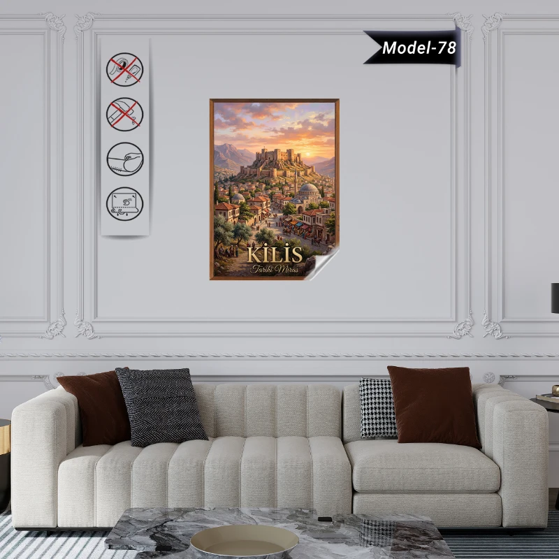Türkiye İller Tablo - Poster Kilis (Model-78)