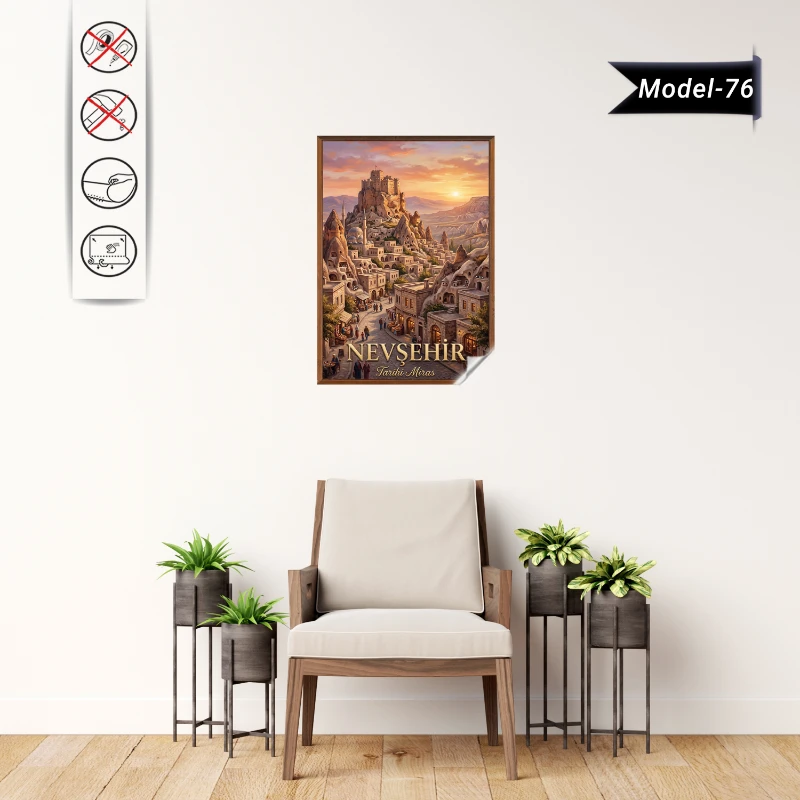 Türkiye İller Tablo - Poster Nevşehir (Model-76)
