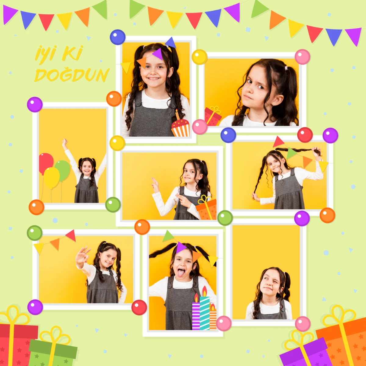 Statik Tutunma Özellikli Doğum Günü Tablo - Poster Özel Gün ( Model - 31) 