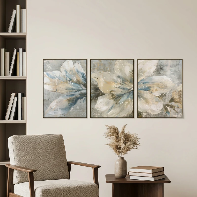 Statik Tutunma Özellikli Tablo - Poster Çiçek (Model- 78)