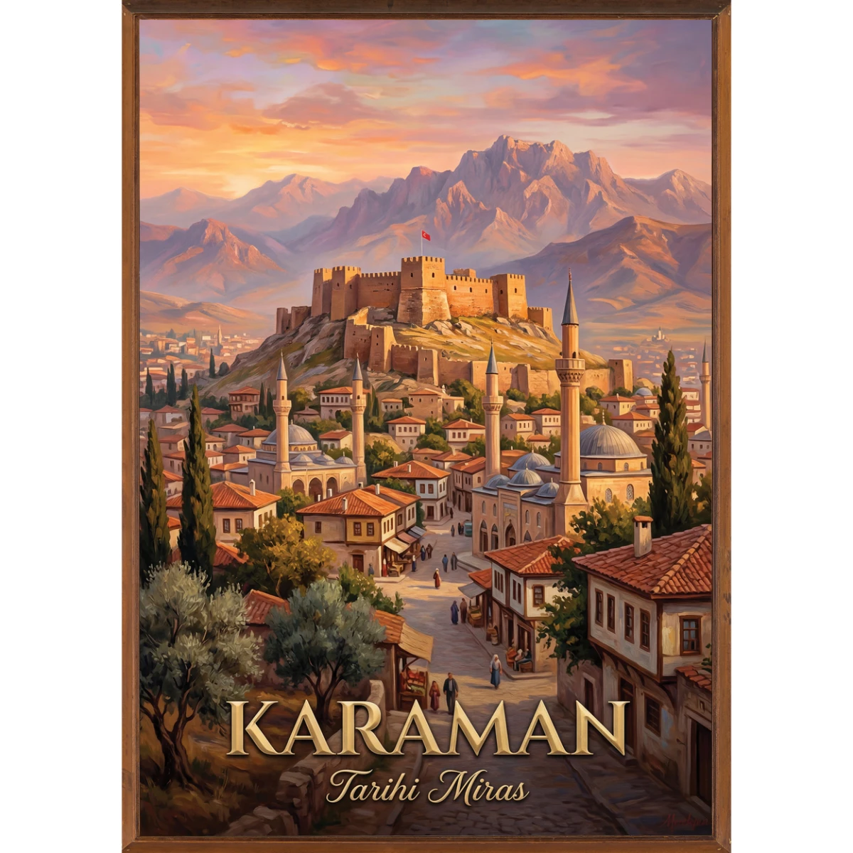 Türkiye İller Tablo - Poster Karaman (Model-84) 