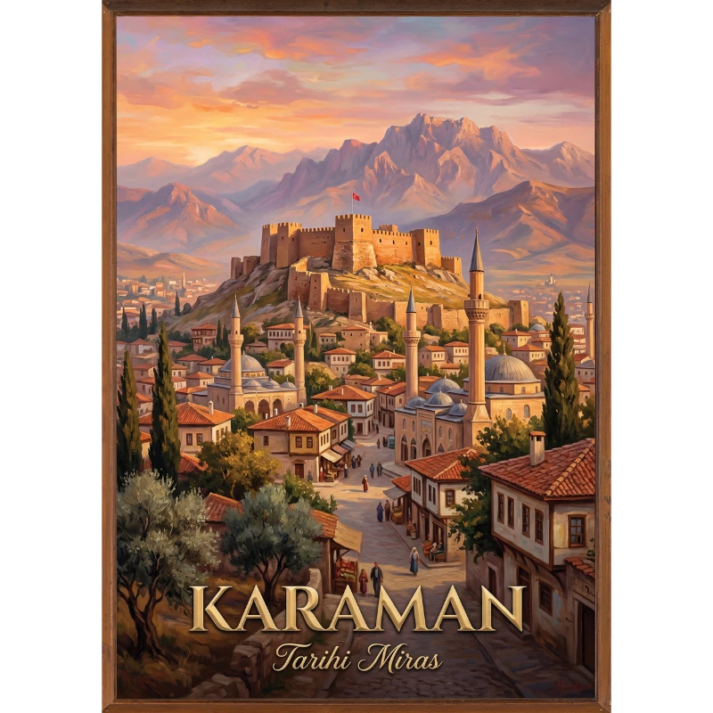 Türkiye İller Tablo - Poster Karaman (Model-84)