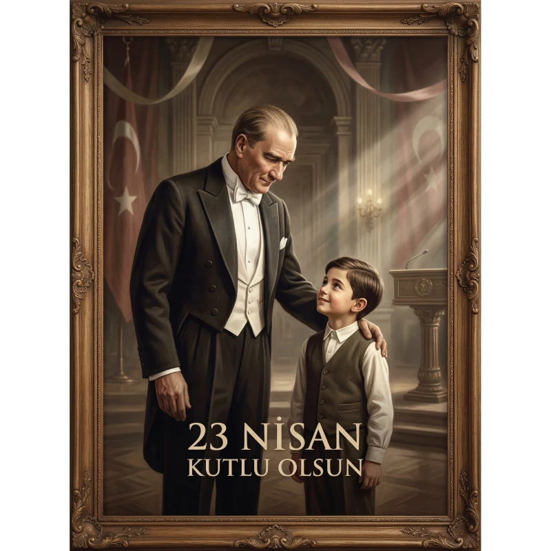 Statik Tutunma Özellikli Tablo - Poster Atatürk (Model- 32)