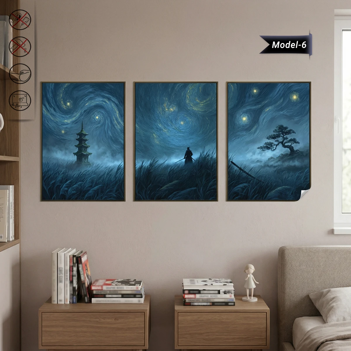 Statik Tutunma Özellikli Tablo - Poster Anime (Model- 6)