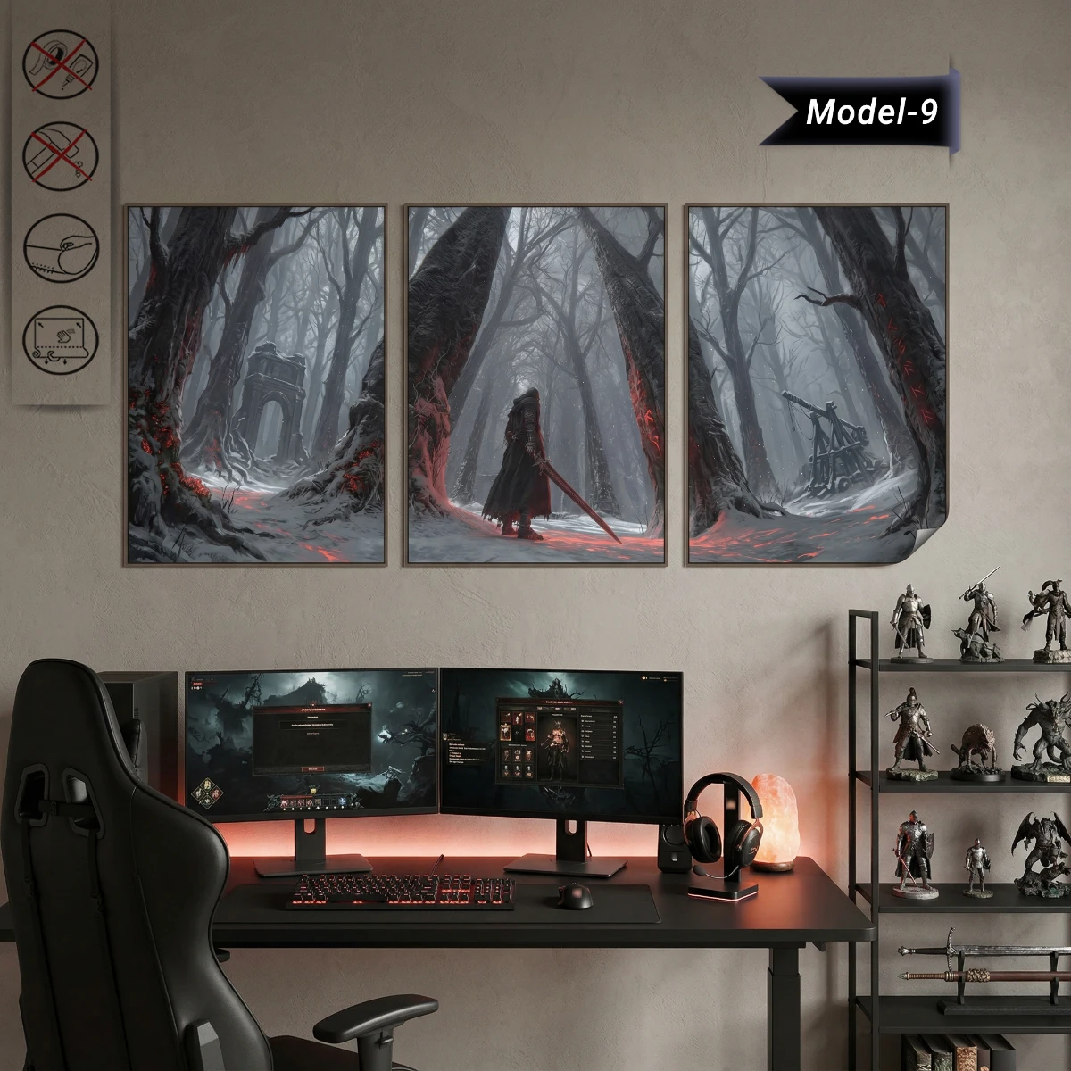 Statik Tutunma Özellikli Tablo - Poster Anime (Model- 9)