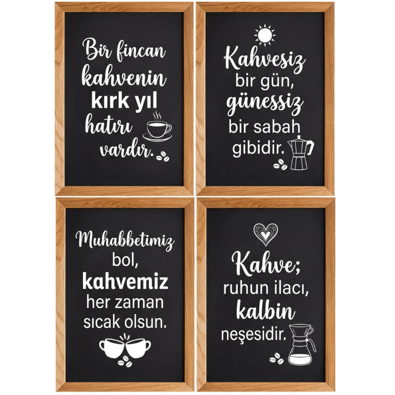 Statik Tutunma Özellikli Tablo - Poster Kahve Köşesi Diğer (Model- 34)