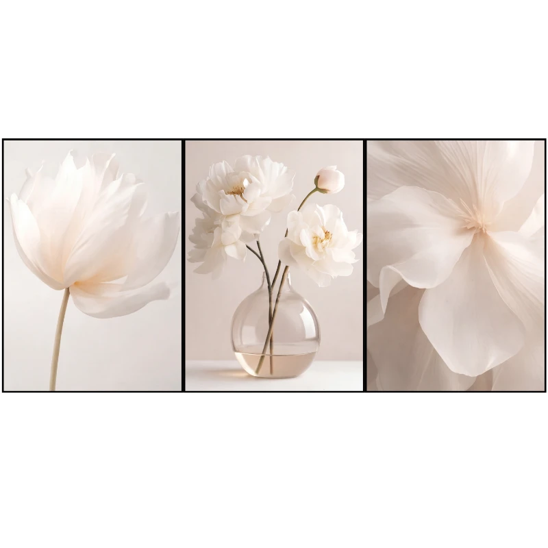 Statik Tutunma Özellikli Tablo - Poster Çiçek (Model- 81)