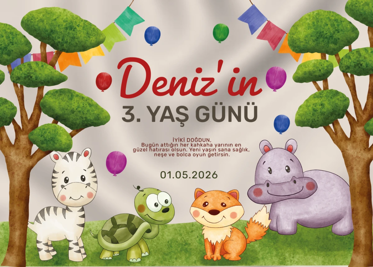 Statik Tutunma Özellikli Doğum Günü Tablo - Poster Özel Gün ( Model - 36) 