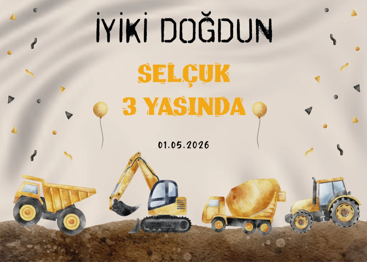Statik Tutunma Özellikli Doğum Günü Tablo - Poster Özel Gün ( Model - 39) 