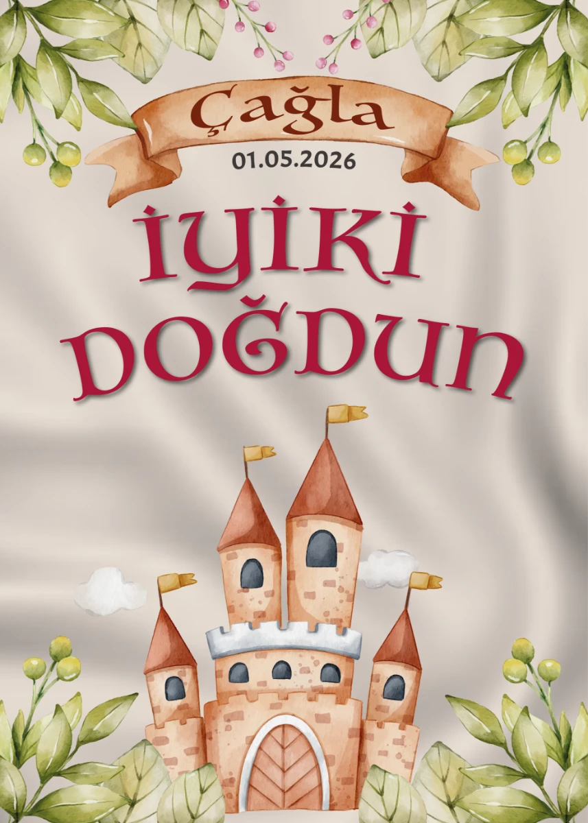 Statik Tutunma Özellikli Doğum Günü Tablo - Poster Özel Gün ( Model - 40) 