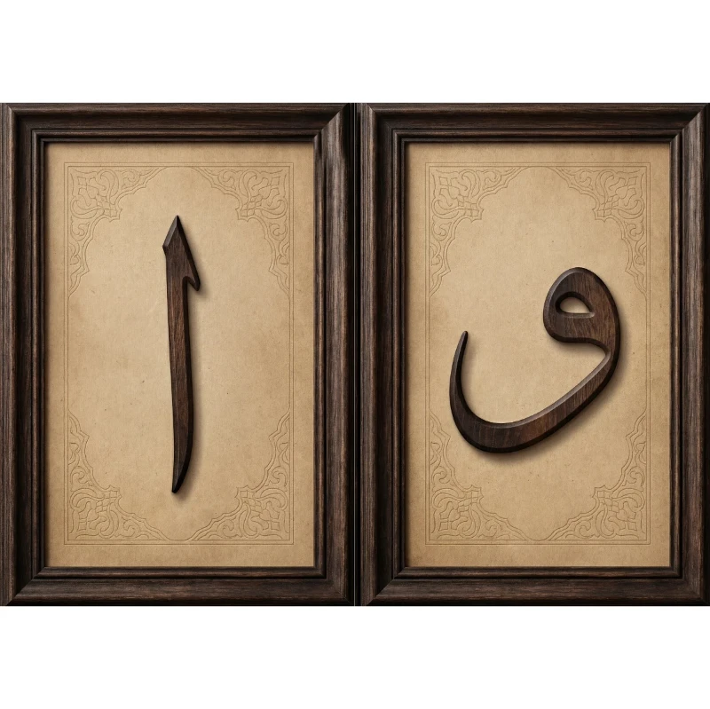 Cam Görünümlü Yapışkanlı Elif-Vav Tablo Dini (Model- 51)