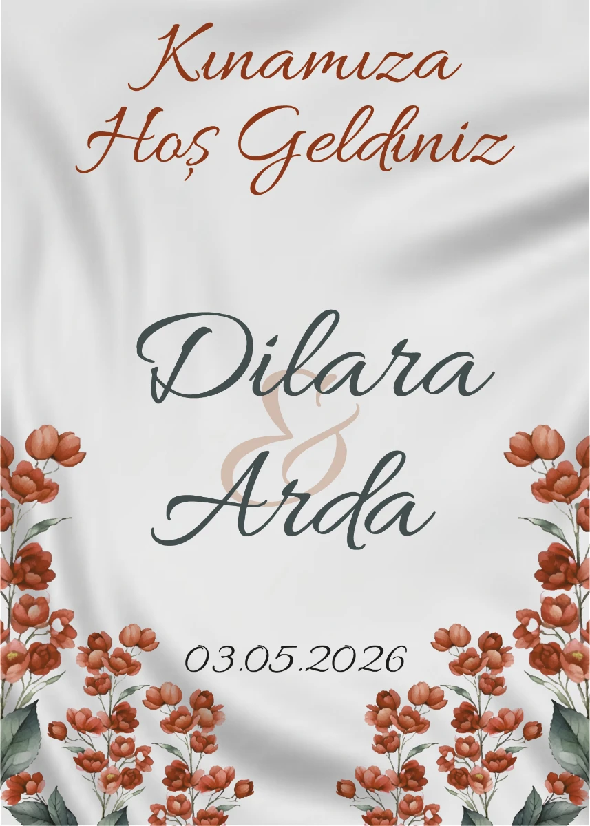 Statik Tutunma Özellikli Kına Tablo - Poster Özel Gün ( Model - 49) 