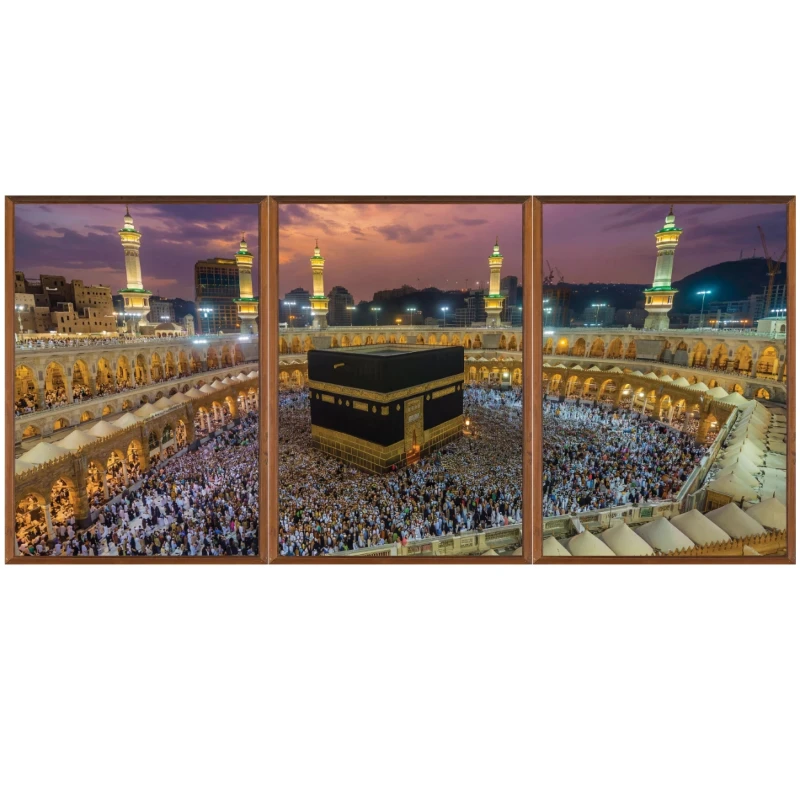 Cam Görünümlü Yapışkanlı Kabe Tablo Dini (Model- 100)