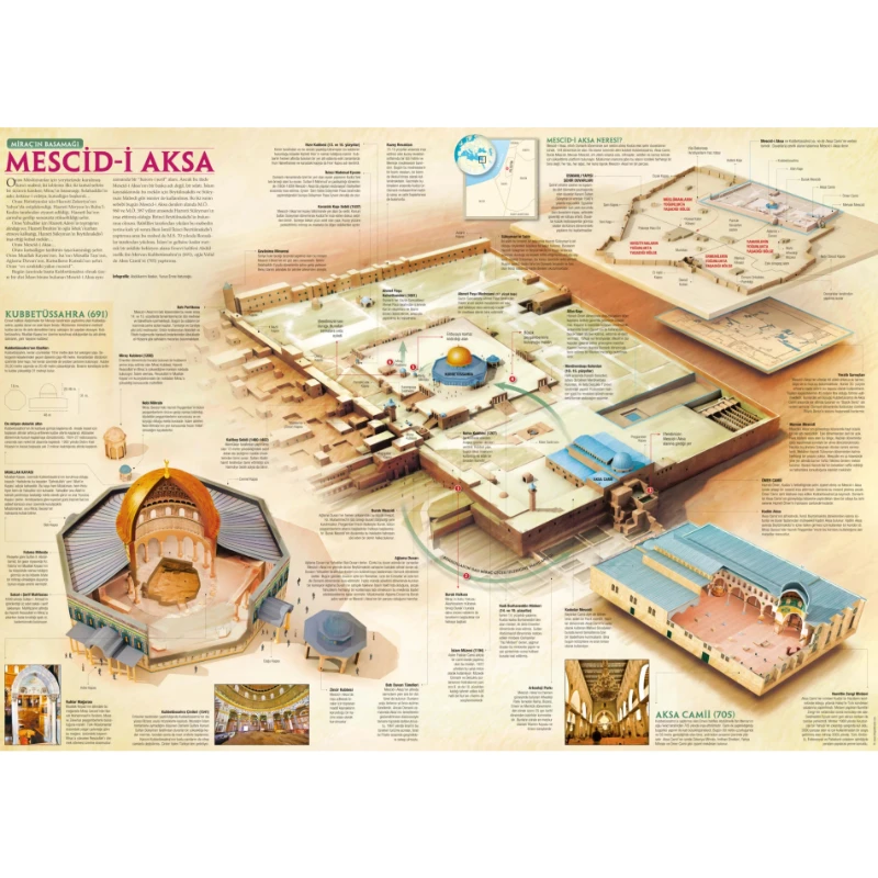 Cam Görünümlü Yapışkanlı Mescid-i Aksa Tablo Dini (Model- 22)