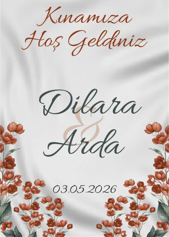 Statik Tutunma Özellikli Kına Tablo - Poster Özel Gün ( Model - 49)