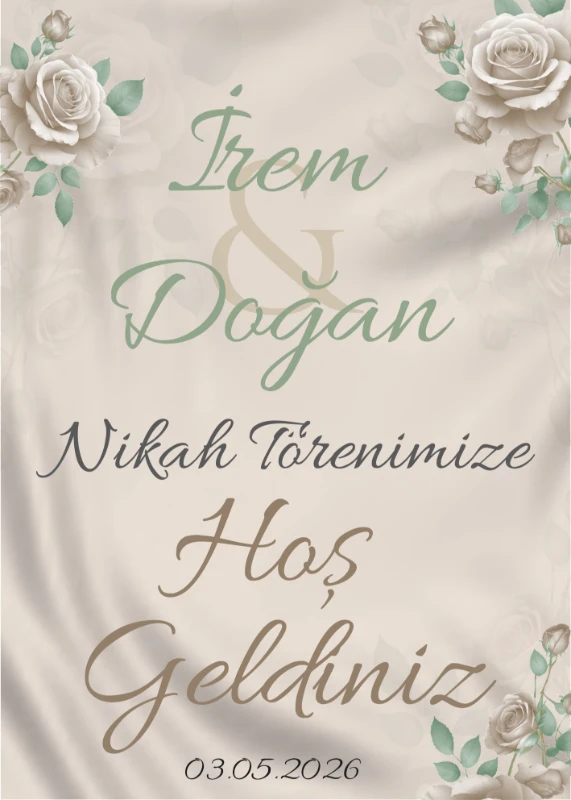Statik Tutunma Özellikli Nikah Tablo - Poster Özel Gün ( Model - 50)