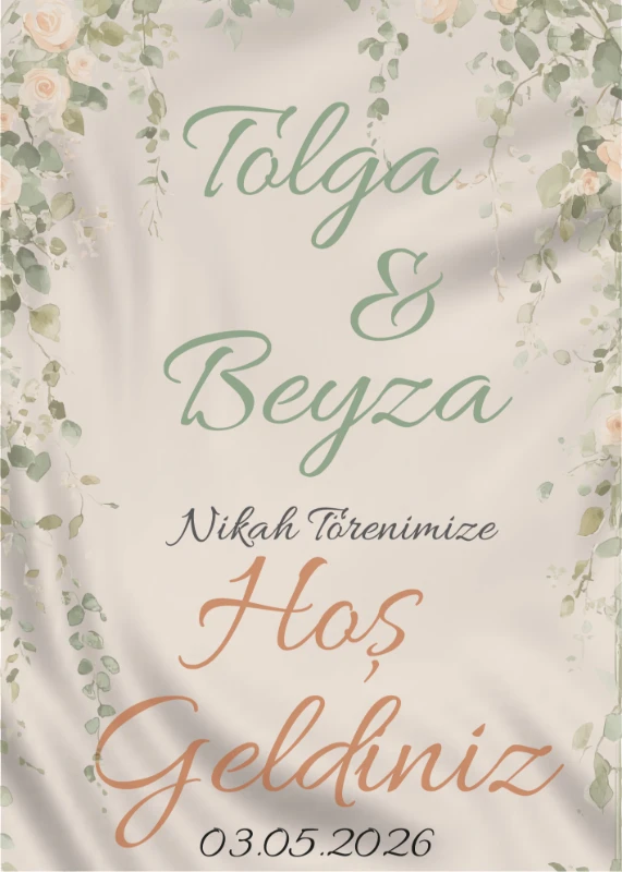 Statik Tutunma Özellikli Nikah Tablo - Poster Özel Gün ( Model - 51)