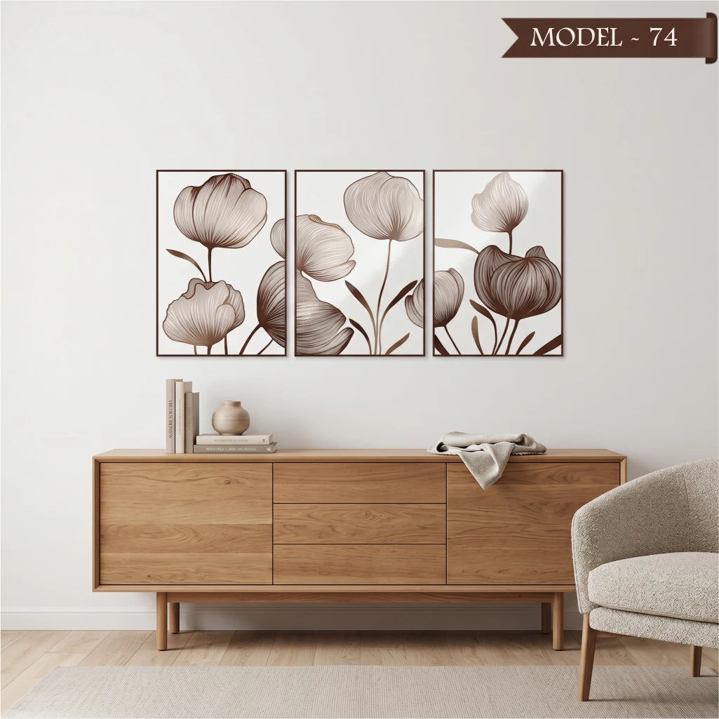 Cam Görünümlü Yapışkanlı Tablo Çiçek (Model- 74)