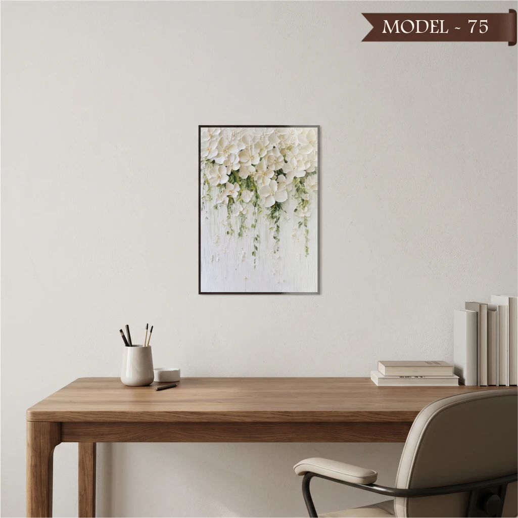 Cam Görünümlü Yapışkanlı Tablo Çiçek (Model- 75)