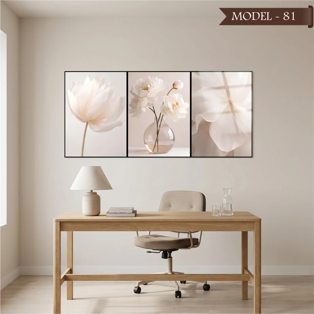 Cam Görünümlü Yapışkanlı Tablo Çiçek (Model- 81)
