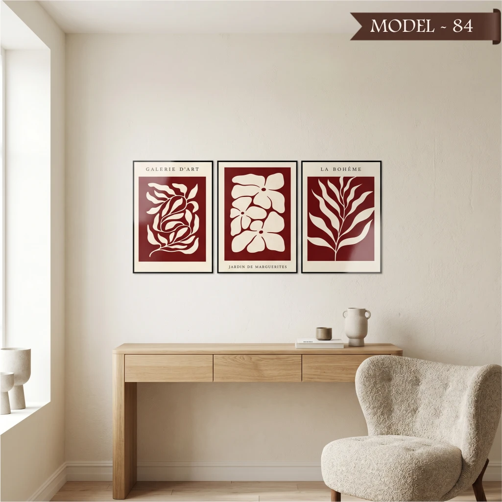 Cam Görünümlü Yapışkanlı Tablo Çiçek (Model- 84)