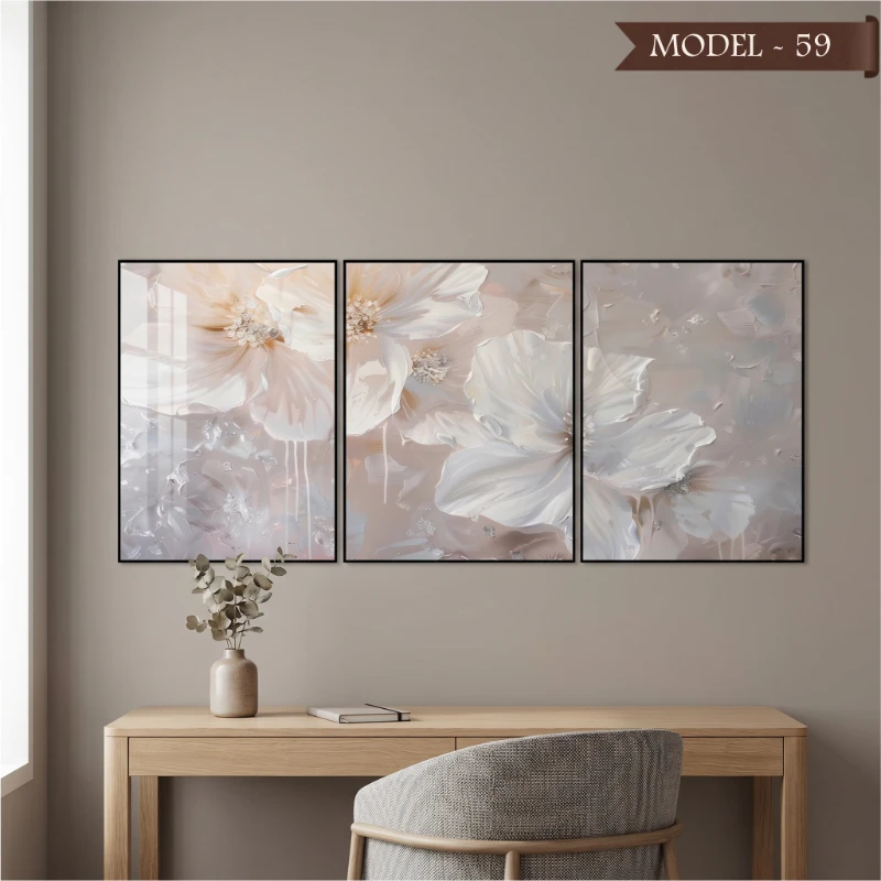 Cam Görünümlü Yapışkanlı Tablo Çiçek (Model- 59)