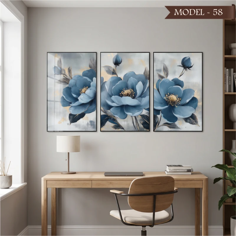 Cam Görünümlü Yapışkanlı Tablo Çiçek (Model- 58)