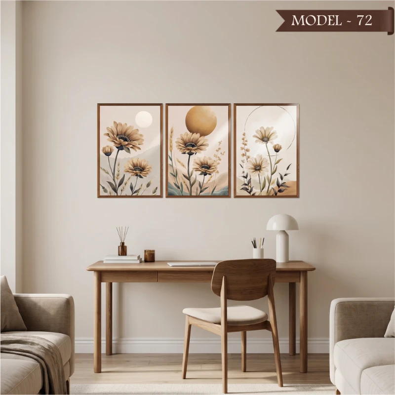 Cam Görünümlü Yapışkanlı Tablo Çiçek (Model- 72)