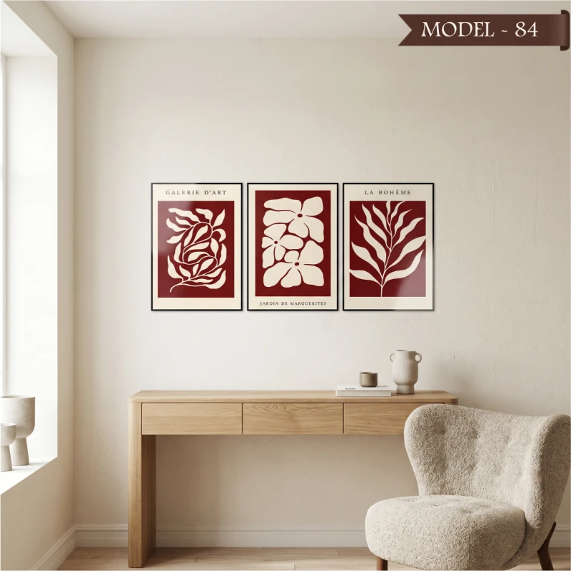 Cam Görünümlü Yapışkanlı Tablo Çiçek (Model- 84)