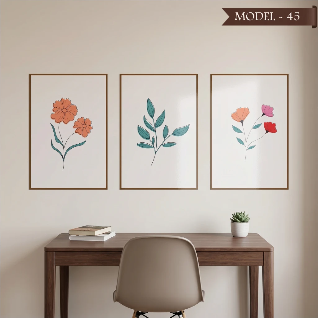 Cam Görünümlü Yapışkanlı Tablo Çiçek (Model- 45)