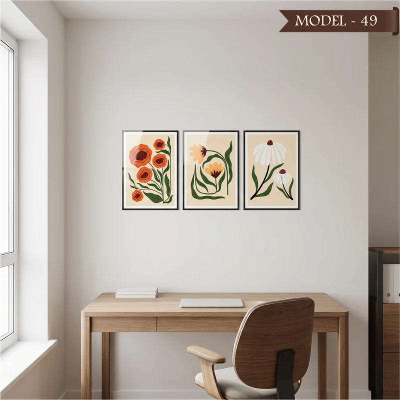 Cam Görünümlü Yapışkanlı Tablo Çiçek (Model- 49)