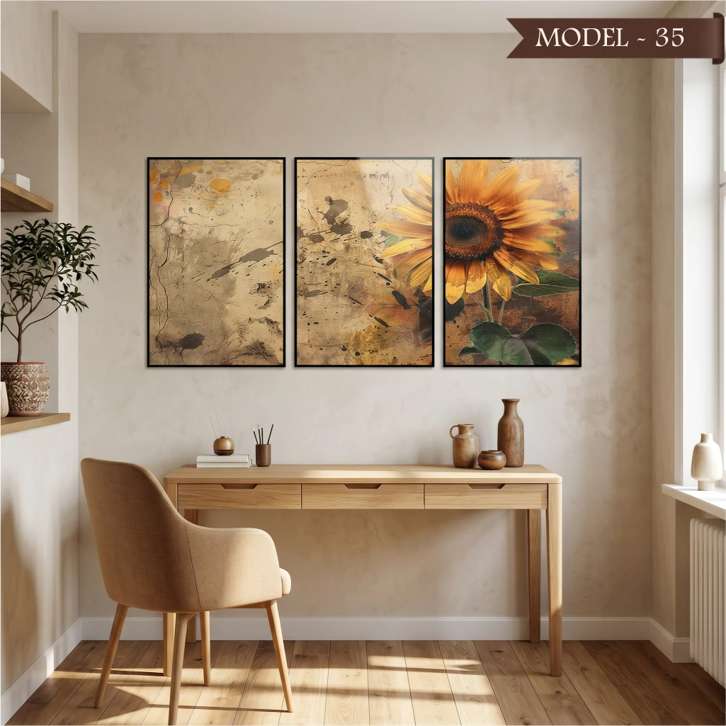 Cam Görünümlü Yapışkanlı Tablo Çiçek (Model- 35)