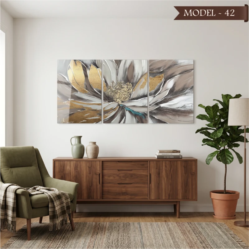 Cam Görünümlü Yapışkanlı Tablo Çiçek (Model- 42)