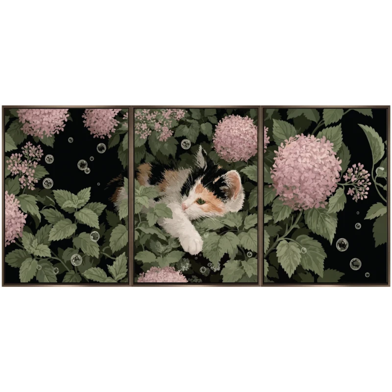 Cam Görünümlü Yapışkanlı Kedi Tablo Hayvan (Model- 26)