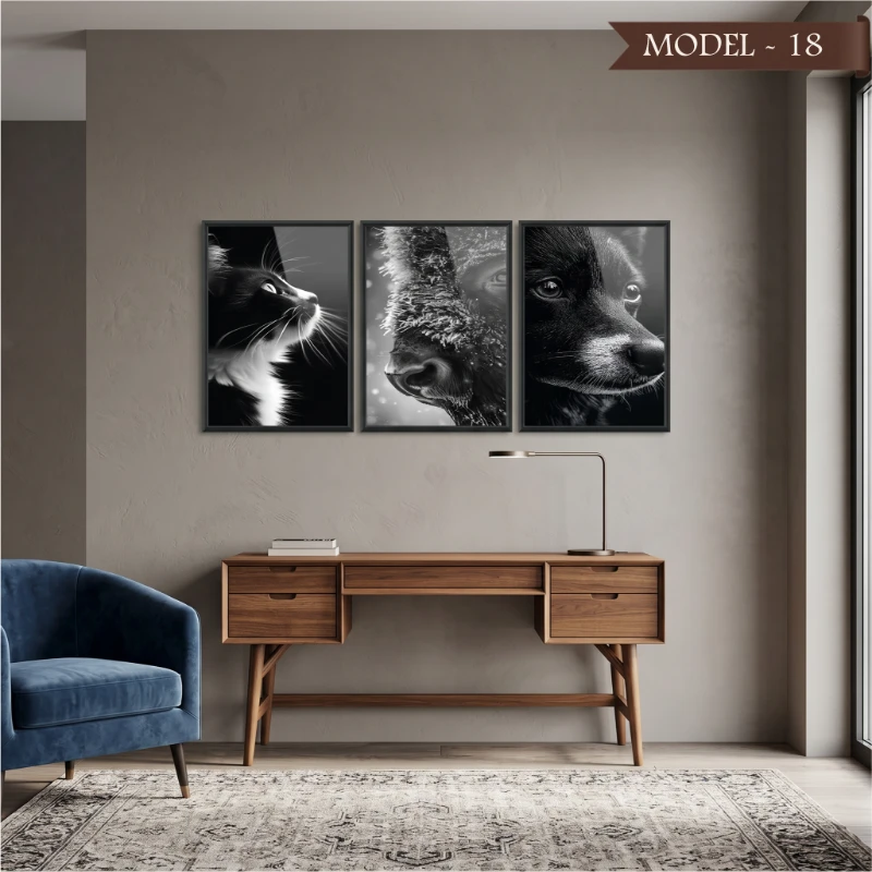 Cam Görünümlü Yapışkanlı Tablo Hayvan (Model- 18)