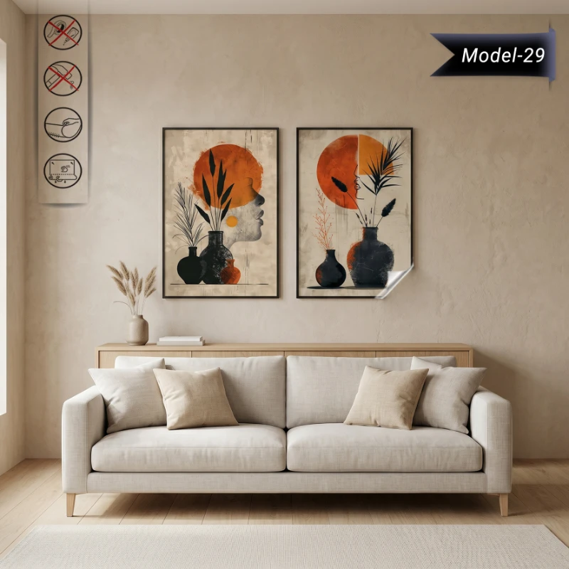 Statik Tutunma Özellikli Tablo - Poster Modern (Model- 29)