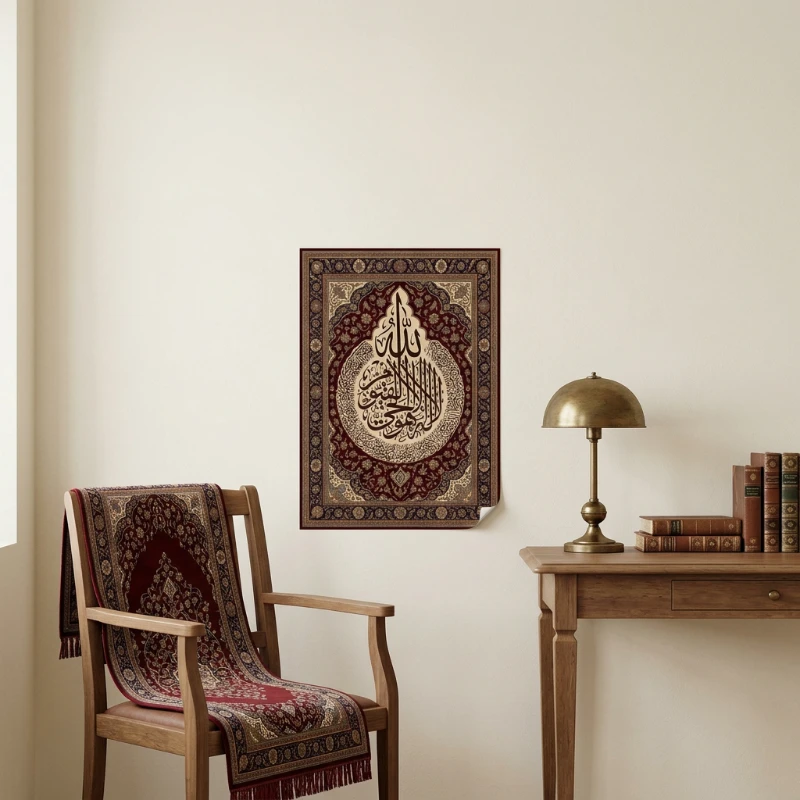 Statik Tutunma Özellikli Tablo - Poster Halı Desen (Model-9)
