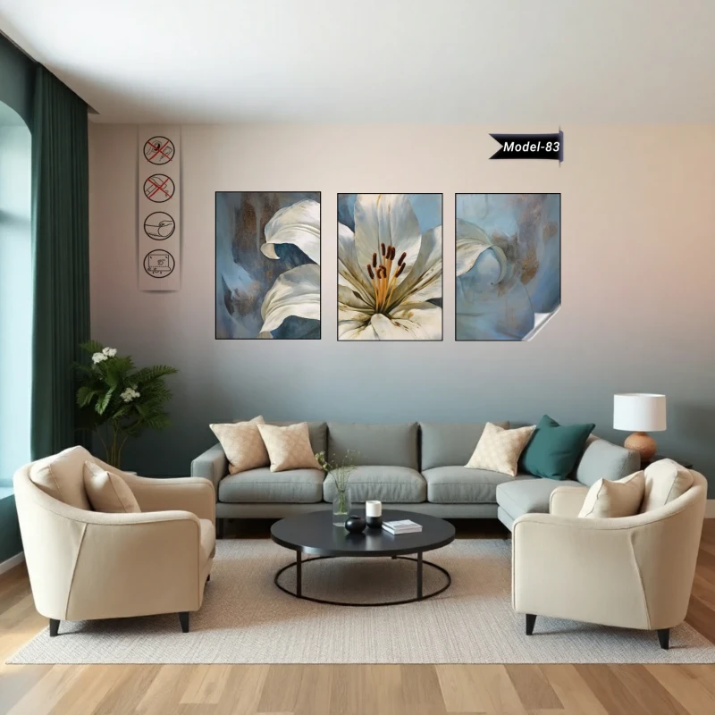 Statik Tutunma Özellikli Tablo - Poster Çiçek (Model- 83) (70X100)