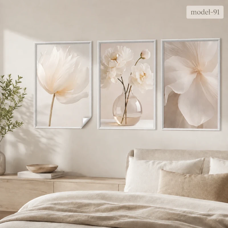 Statik Tutunma Özellikli Tablo - Poster Çiçek (Model- 91) (70X100)