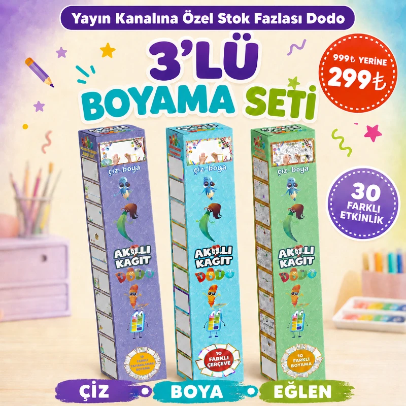 Yayın Kanalına Özel Stok Fazlası 3' lü Set (Dodo)