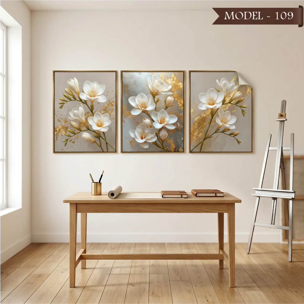 Statik Tutunma Özellikli Tablo - Poster Çiçek (Model- 109)