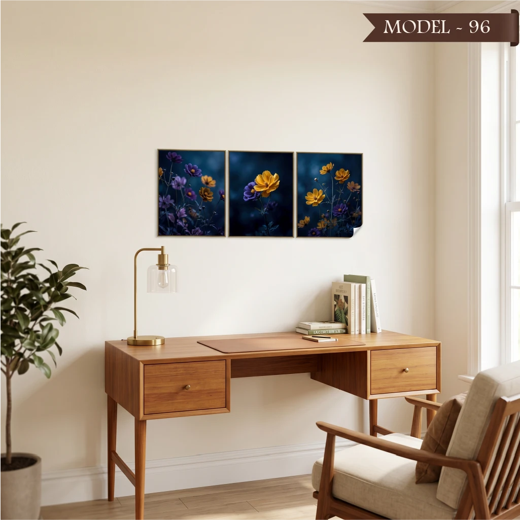Statik Tutunma Özellikli Tablo - Poster Çiçek (Model- 96)