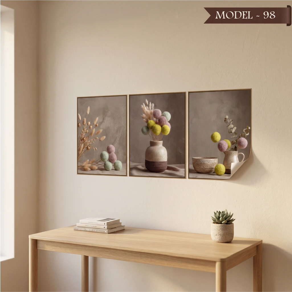 Statik Tutunma Özellikli Tablo - Poster Çiçek (Model- 98)