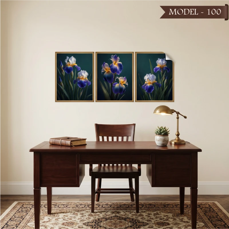 Statik Tutunma Özellikli Tablo - Poster Çiçek (Model- 100)