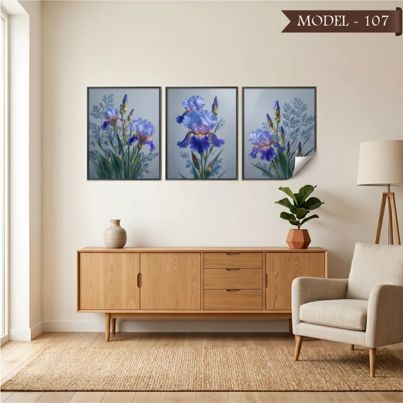 Statik Tutunma Özellikli Tablo - Poster Çiçek (Model- 107)