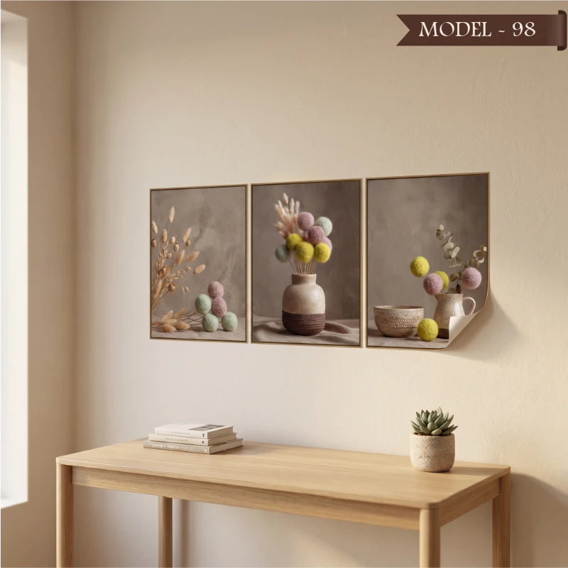 Statik Tutunma Özellikli Tablo - Poster Çiçek (Model- 98)
