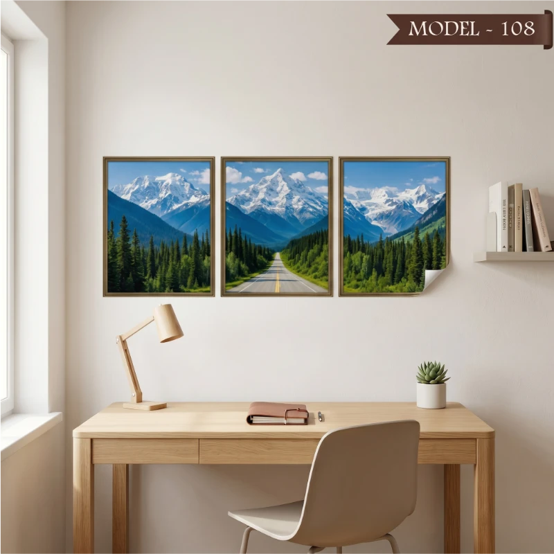 Statik Tutunma Özellikli Tablo - Poster Manzara (Model- 108)