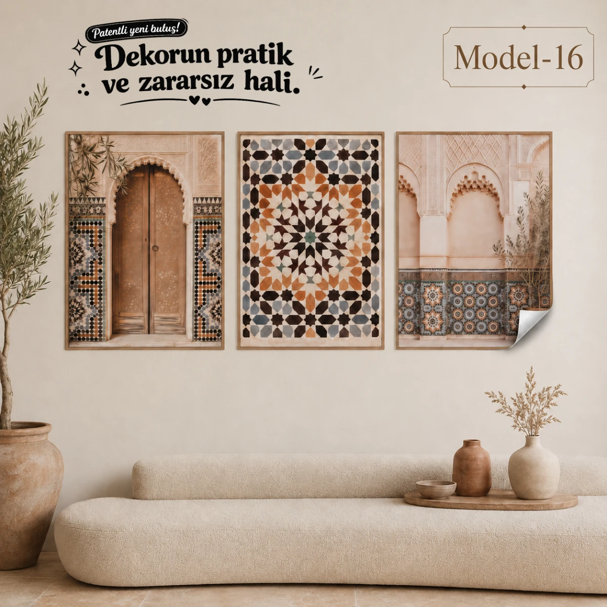 Statik Tutunma Özellikli Tablo - Poster Çini (Model- 16)